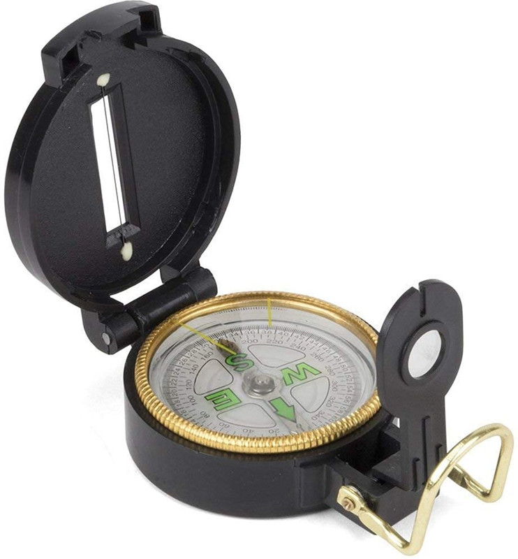MSSI MSSI_Pocket Prismatic Compass with Sighting Lens, Folding Cover_014 Compass(Black)