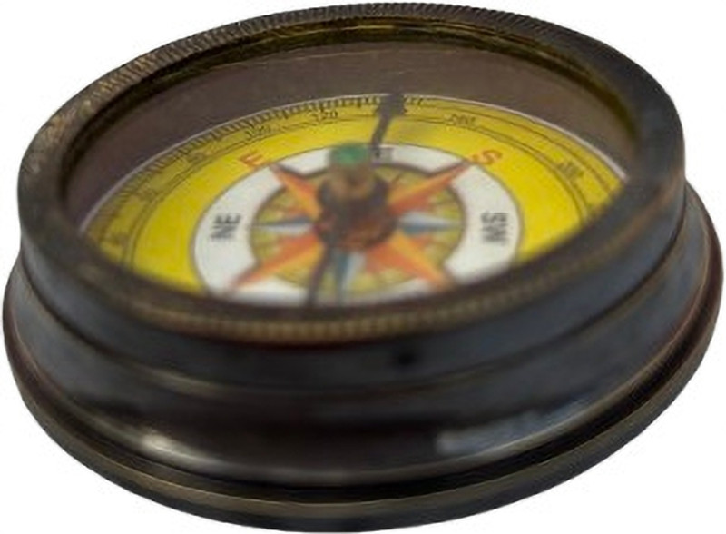 Nikki 2 Inche Brass Compass Directional Pocket Magnetic Compass Compass(Yellow)