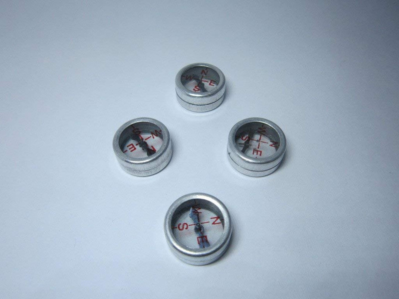 Kamboj Traders Magnetic Compass Both Side Glass (Pack of 6) (Size 20mm / 2cm) Compass(White)