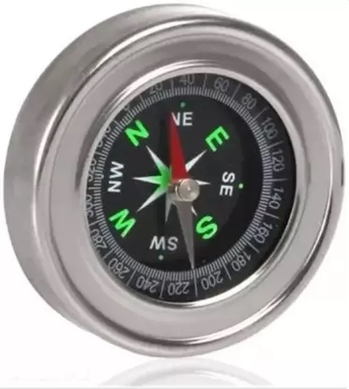 Xydrozen Magnetic Compass Fengshui Hiking Camping Compass(Silver)