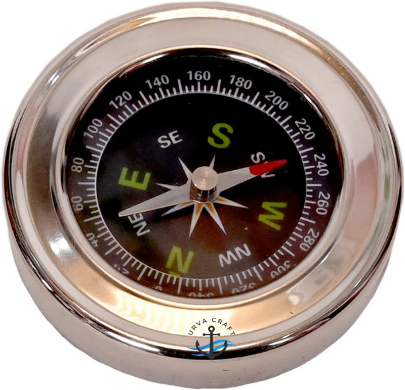 URVA CRAFT Stainless Steel Directional Magnetic Compass – Pocket Compass | Durable SS Build Compass(Silver)
