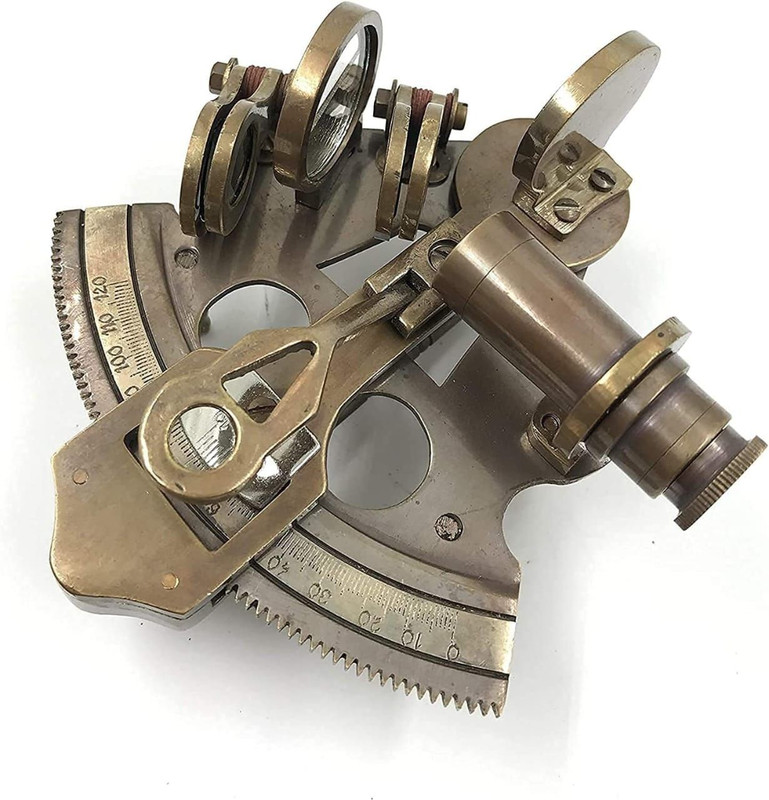 AUNTIQUEINDIA Brass Sextant,Working Collectible Compass(Brown)