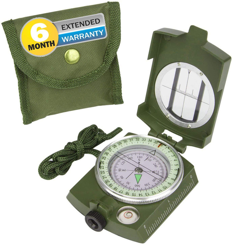 Sunriseindustry Army waterproof Metal Lensatic prismatic Navigator for direction(Green) Compass(Green)