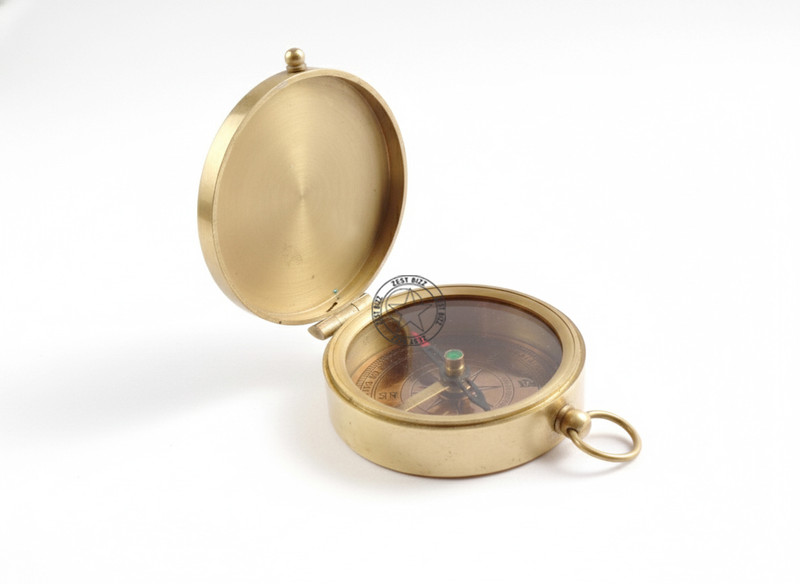 ZEST BIZZ Brass 2 Inch Compass Sundial Compass VRDU Compass(Gold)