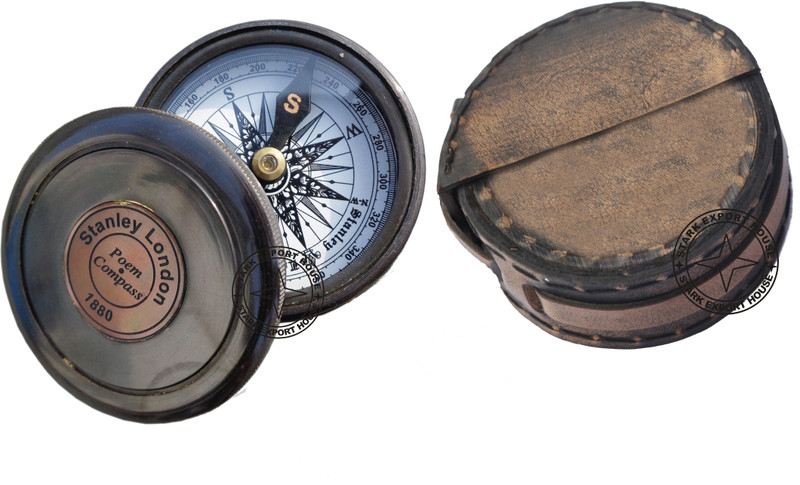 Stark Export House Brass Antique 2 Inch Sundial Compass for Outdoor Activities hjea Compass(Black)