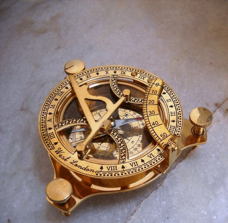 Global Handicrafts Nautical Sundial Brass Compass Compass(Gold)