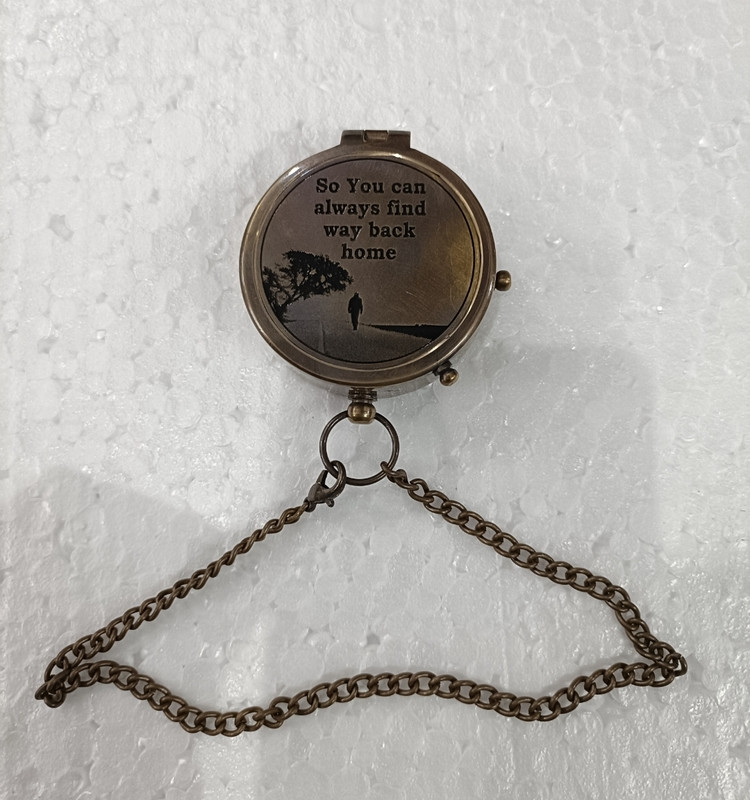 inayahandicraft Falet compass antique itemVintage Pocket Compass Compass(Brown)