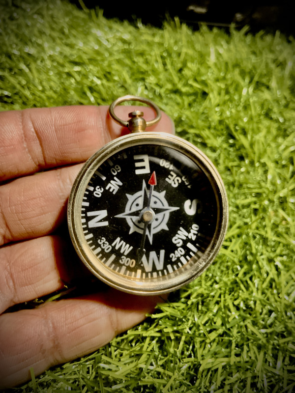 AYANS HUB Brass Pocket Compass Compass (Gold) Compass(Gold)
