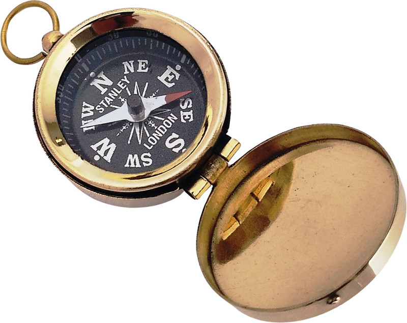Shoptreed Stanley London Brass Scouting Pocket Compass with Lid Compass(Gold)