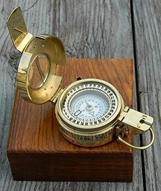 MSSI Prismatic Compass Military Engineering Hand Made Nautical Vintage Style Compass(Gold)