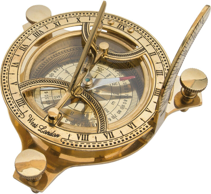 JSI Brass Sundial Compass 3'' Compass(Gold)