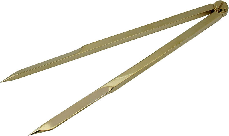 ROMOFY STORE Engineering Brass Compass Divider (8 ' Inches) With Sharp Brass Point Compass(Yellow)