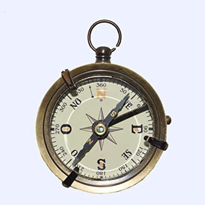 SARAFCOMPUTERS Antique Beautiful Brass Miracles Brass Directional Magnetic Compass Compass(Multicolor)