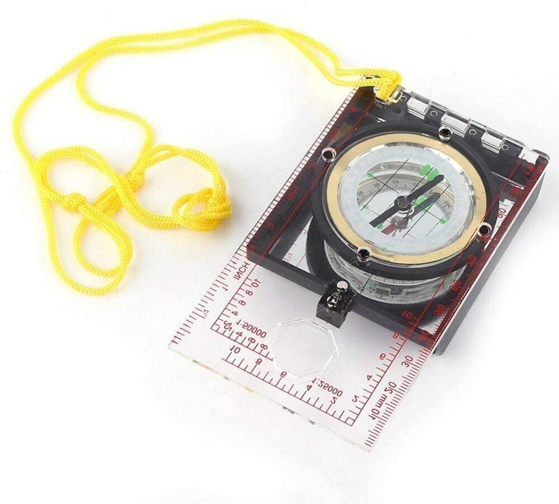 Justakeit Magnetic Folding Scale Suitable for Camping Hiking Outdoor Activities Compass Compass(Black)