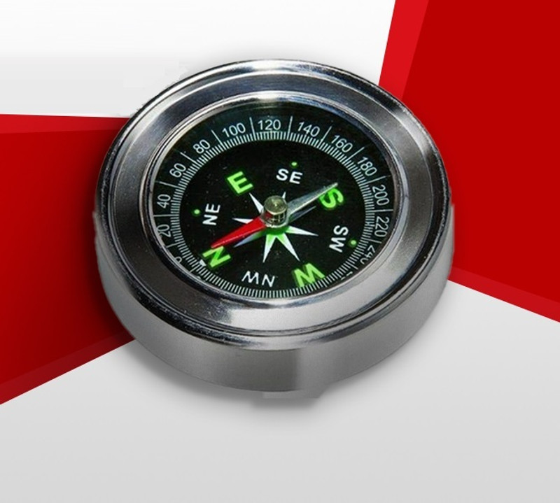 Xydrozen Portable Pocket Compass Hiking Scouts Walking Camping Survival Aid Guides-Silver Compass(Silver)