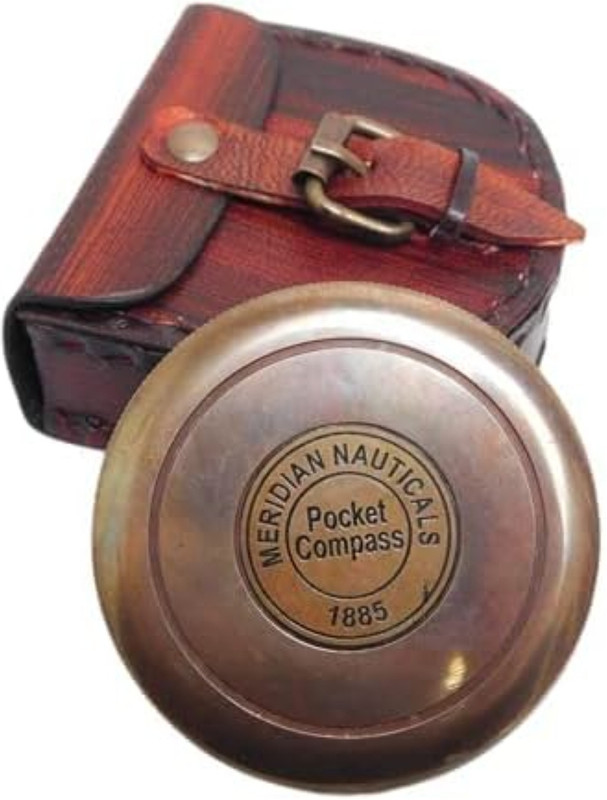 AUNTIQUEINDIA Brass Antique Compass Compass(Brown)