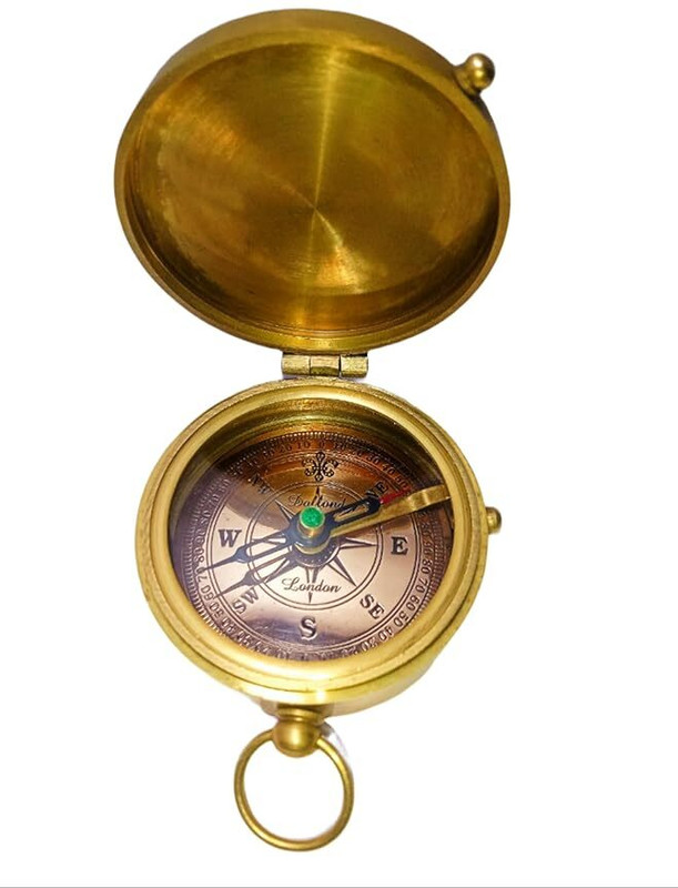 Uttam Tiptop Brass Pocket Directions Compass Compass(Brown)