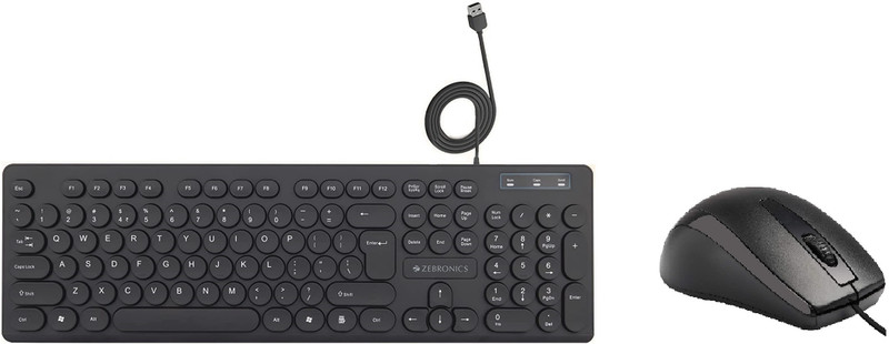 ZEBRONICS Alex Wired Optical Mouse PO 4 Combo Set(Black)