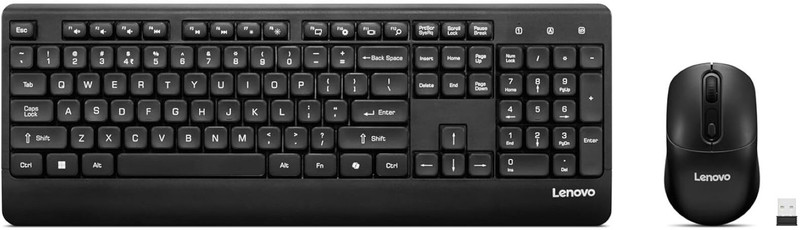 Lenovo 210 USB-A Wireless Combo Combo Set Designed for Gaming(Black)