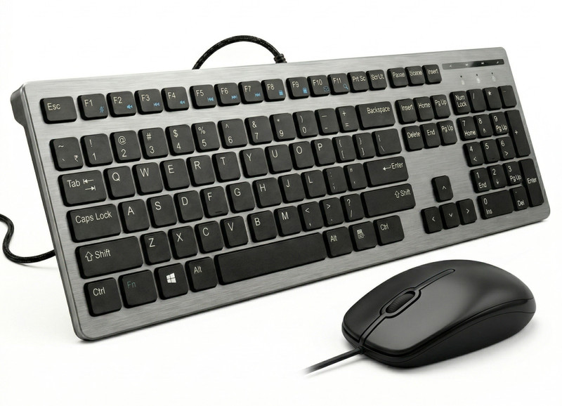 Henture Premium Keyboard Mouse Combo | Slim Design | Silent Typing | For PC & Laptop Combo Set(Black)