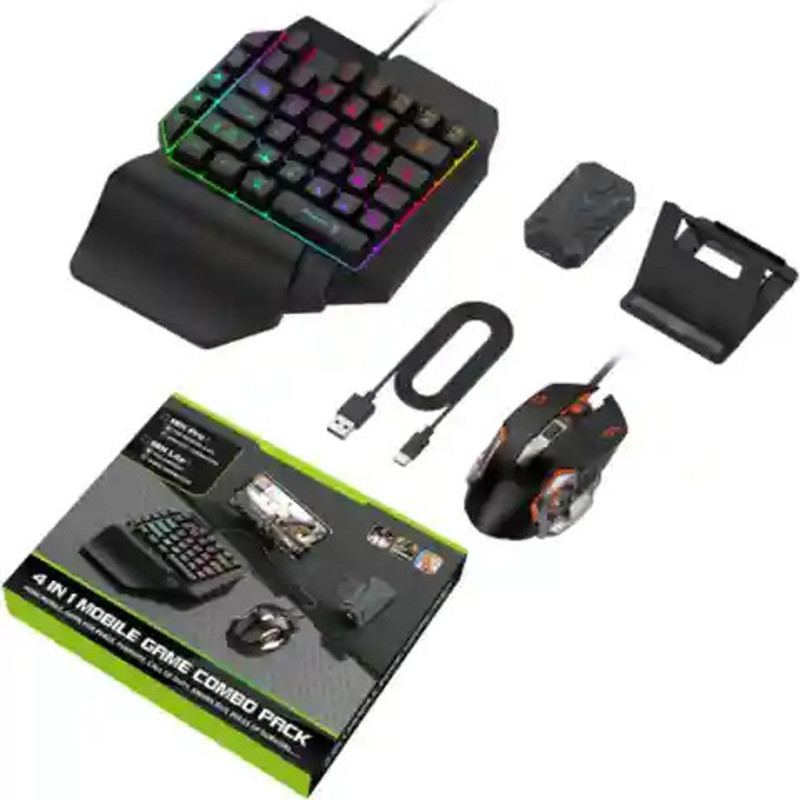 ADVANCE GADGETS Mix Pro Keyboard and Mouse USB Keyboard Adapter Converter for Android iOS Gaming Combo Set Designed for Gaming(Black)