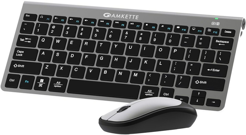 AMKETTE Wi-Key Max Rechargeable Wireless Keyboard and Mouse Combo Set(Grey)