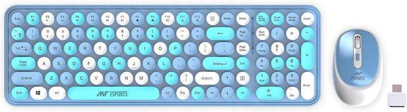 Ant Esports WKM44 Wireless Keyboard & Mouse Combo Combo Set Designed for Gaming(Blue grey)