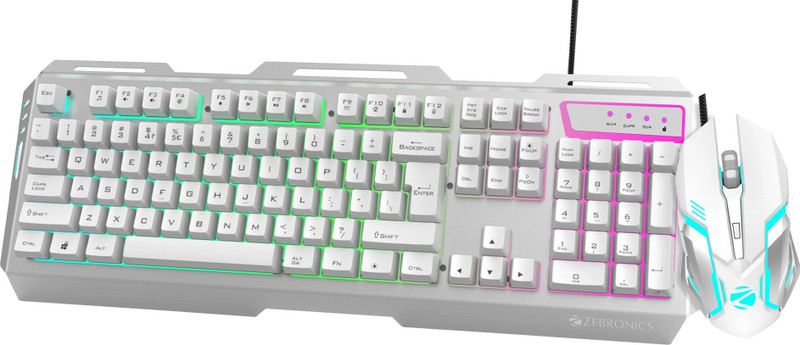 ZEBRONICS Transformer (ZEB KMC 10) Combo Set Designed for Gaming(White)