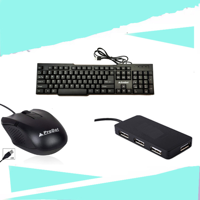 Prolite 3 in 1 combo (keyboard,mouse,hub) Combo Set Designed for Gaming(Black)