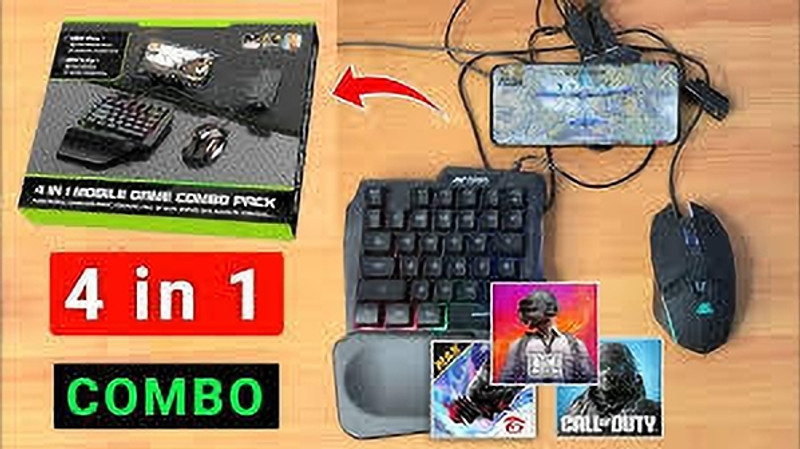FROH Bluetooth Gaming Keyboard Mouse Convertor For Smartphone 5 in 1 Mobile Game Combo Set Designed for Gaming(Black)
