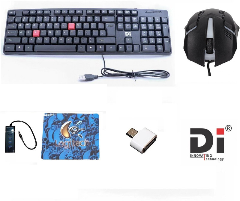 Di Innovating Technology di 5 combo 002 Combo Set Designed for Gaming(Black)