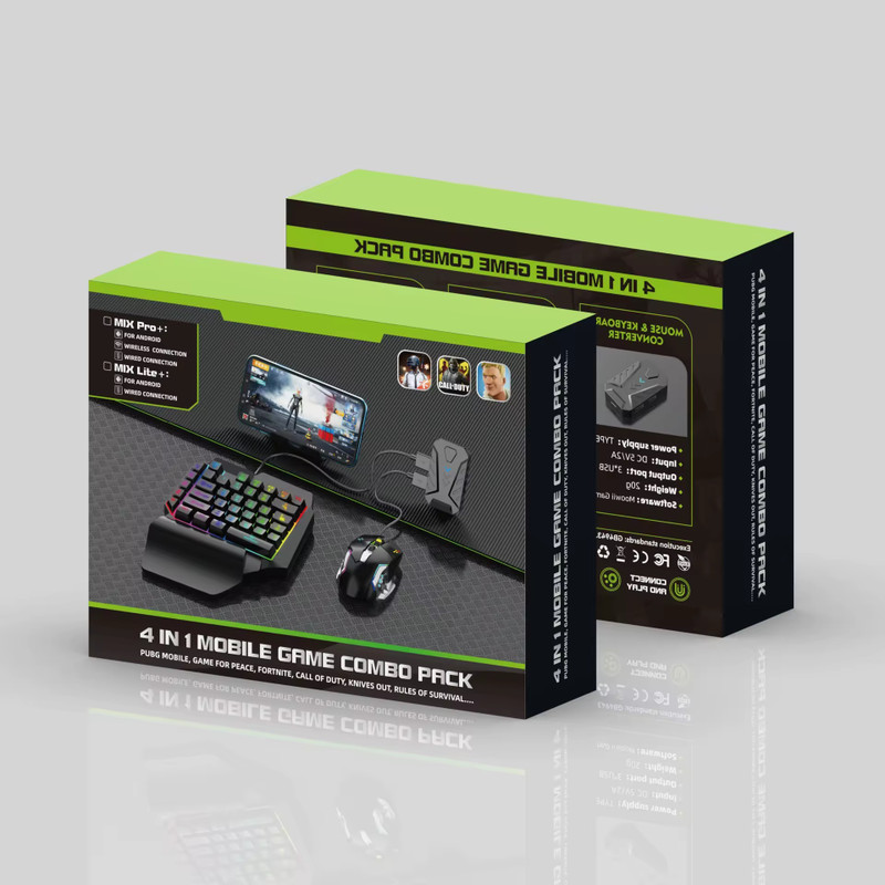 ADVANCE GADGETS NEW Gaming Keyboard Mouse Convertor For Smartphone 4in1 Mobile Game Combo Set Designed for Gaming(RGB light)