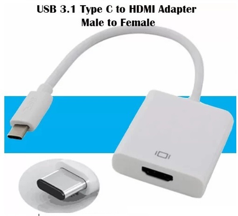 BALRAMA USB Type C to HDMI USB Male to Female Display Port DP Converter Cable Adapter Combo Set Designed for Gaming(Silver White)