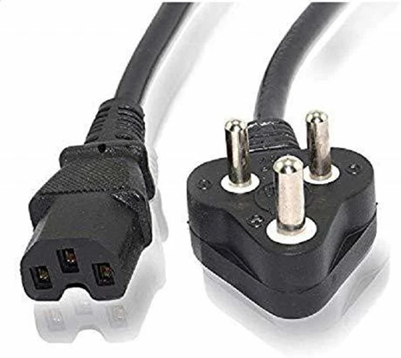 EKAAZ COMPUTER Laptop Cable 1.5 m Power Cord (Compatible with Laptop Adapters, Black, One Cable) 1.5 m Power Cord Combo Set Designed for Gaming(Black)