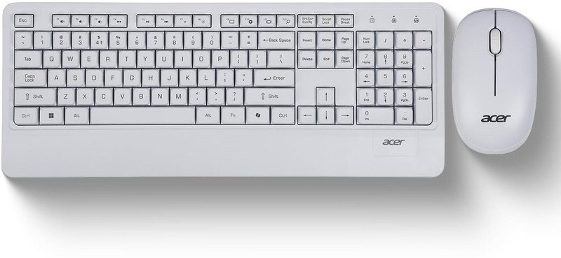 Acer PalmEase, Wireless Keyboard & Mouse Combo with Palm Rest Combo Set(White)