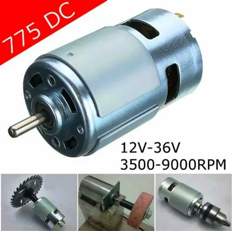 BALRAMA 12 Volt 775 DC Motor 12V-36V RS-775 DC Fan Spray Pump Mini Electric Power Motor Combo Set Designed for Gaming(Silver)