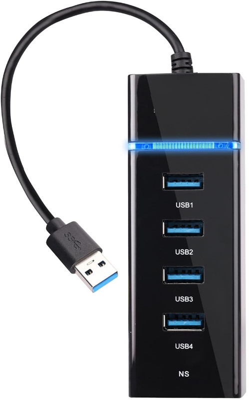 Orionis 4 Port USB HUB SuperSpeed 3.0 Portable MiniHub Combo Set Designed for Gaming(Black)
