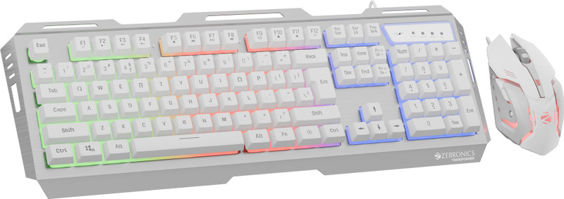 ZEBRONICS Transformer (ZEB KMC 10) Combo Set Designed for Gaming(White)