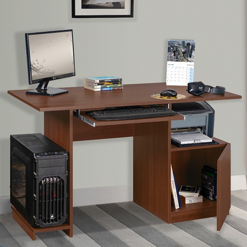 Delite Kom Glide Engineered Wood Computer Desk(Straight, Finish Color - Acacia Dark, Knock Down)