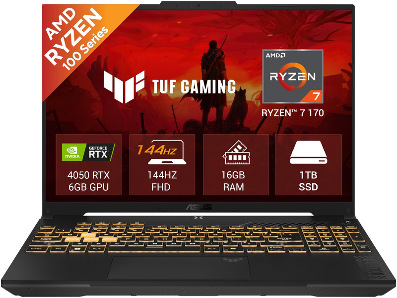 ASUS TUF Gaming A16 (2026) with Office 2024 + M365 Basic AMD Ryzen 7 170 - (16 GB/1 TB SSD/Windows 11 Home/6 GB Graphics/NVIDIA GeForce RTX 4050/144 Hz) FA607NUQ-RL063WS Gaming Laptop(16 inch, Mecha Gray, 2.2 kg, With MS Office) - 22% off at DetectaDeal