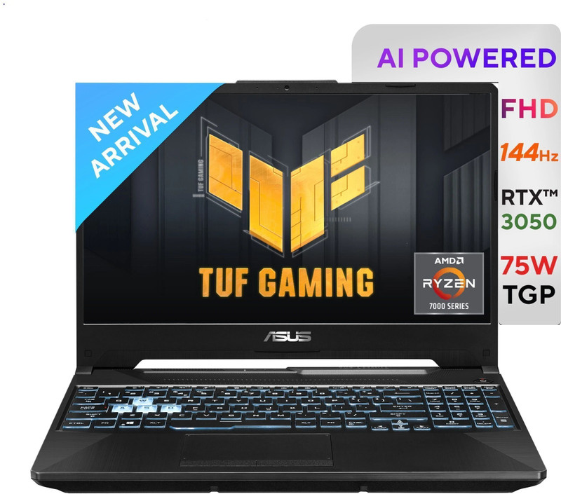 ASUS TUF Gaming A15 AMD Ryzen 7 Hexa Core 7435HS - (16 GB/512 GB SSD/Windows 11 Home/4 GB Graphics/NVIDIA GeForce RTX 3050) FA566NCR-HN075W Gaming Laptop(15.6 Inch, Black, 2.30 Kg) - 25% off at DetectaDeal