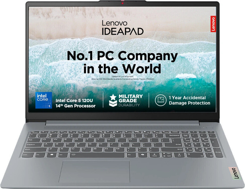 Lenovo IdeaPad Slim 3 Intel Core 5 120U - (16 GB/512 GB SSD/Windows 11 Home) 15IRU9 Thin and Light Laptop(15.6 Inch, Arctic Grey, 1.62 Kg, With MS Office)
