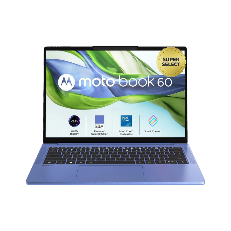 MOTOROLA Motobook 60 Full Metal 2.8K OLED (i5 14th Gen) Intel Core 5 Series 2 210H - (16 GB/512 GB SSD/Windows 11 Home) 14IRH10R Thin and Light Laptop(14 Inch, PANTONE Wedgewood, 1.39 kg, With MS Office)