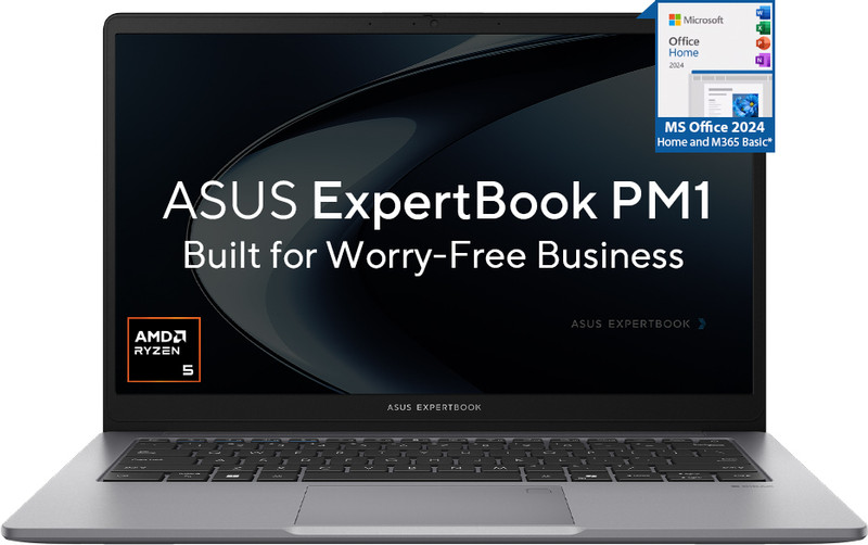 ASUS Expertbook AMD Ryzen 5 Hexa Core 150 - (16 GB/512 GB SSD/Windows 11 Home) PM1403CDA-S60409WS Laptop(14 inch, Misty Grey, 1.40 kg, With MS Office)
