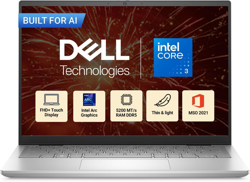 DELL Inspiron 14 Microsoft Office Home 2024 Intel Core i5 13th Gen 1334U - (16 GB/512 GB SSD/Windows 11 Home) Inspiron 7440 2-in-1 / Inspiron 14 2in1 2 in 1 Laptop(14 Inch, Ice Blue, 1.71 Kg, With MS Office)