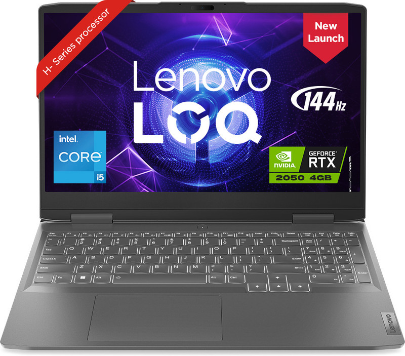 Lenovo LOQ Intel Core i5 12th Gen 12450H – (16 GB/512 GB SSD/Windows 11 Home/4 GB Graphics/NVIDIA GeForce RTX 2050) 15IRH8 Gaming Laptop(15.6 inch, Storm Grey, 2.4 Kg, With MS Office)