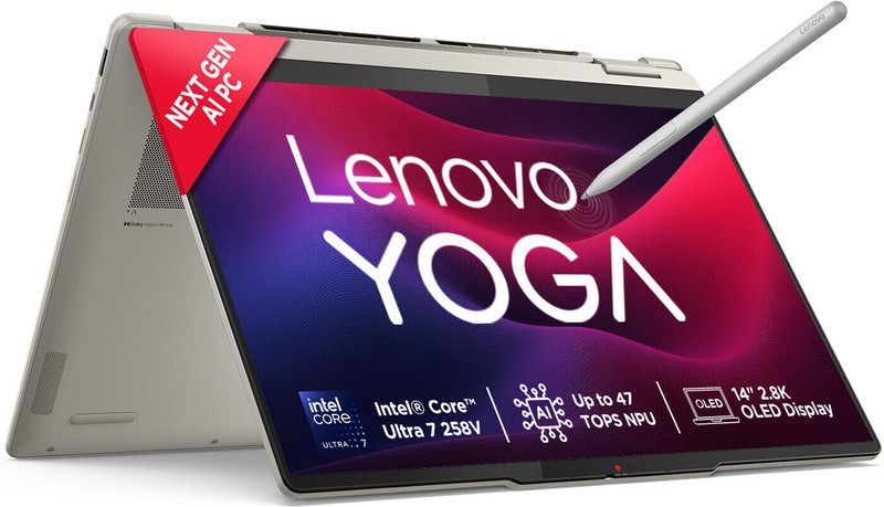 Lenovo Yoga 7 2-in-1 Next Gen AI PC WUXGA OLED Copilot + PC with 1Yr ADP Intel Core Ultra 5 226V - (16 GB/1 TB SSD/Windows 11 Home) Yoga 7 2-in-1 14ILL10 2 in 1 Laptop(14 Inch, Seashell, 1.38 Kg, With MS Office)