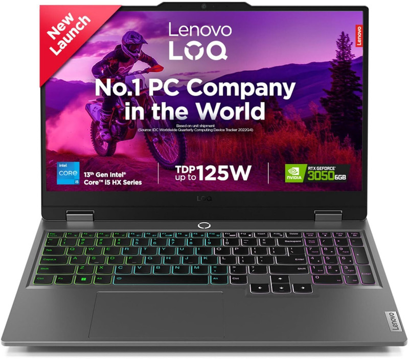 Lenovo LOQ Intel Core i7 13th Gen 13650HX - (16 GB/512 GB SSD/Windows 11 Home/6 GB Graphics/NVIDIA GeForce RTX 4050) 15IRX9D2, 15IRX9 Gaming Laptop(15.6 Inch, Luna Grey, 2.4 Kg, With MS Office)