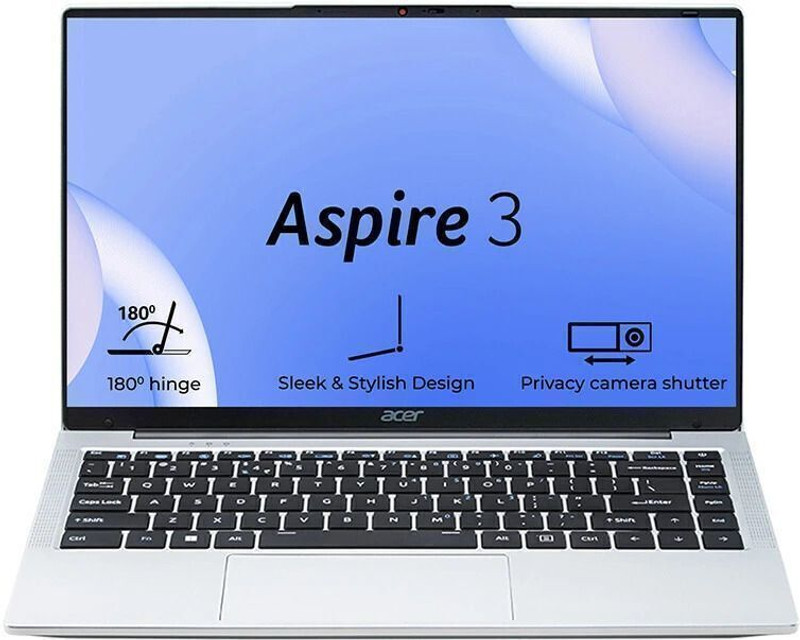 Acer Aspire Intel Celeron Dual Core N4500 - (12 GB/256 GB SSD/Windows 11 Home) A324-45-V2 Thin and Light Laptop(14 Inch, Pure Silver, 1.3 Kg)