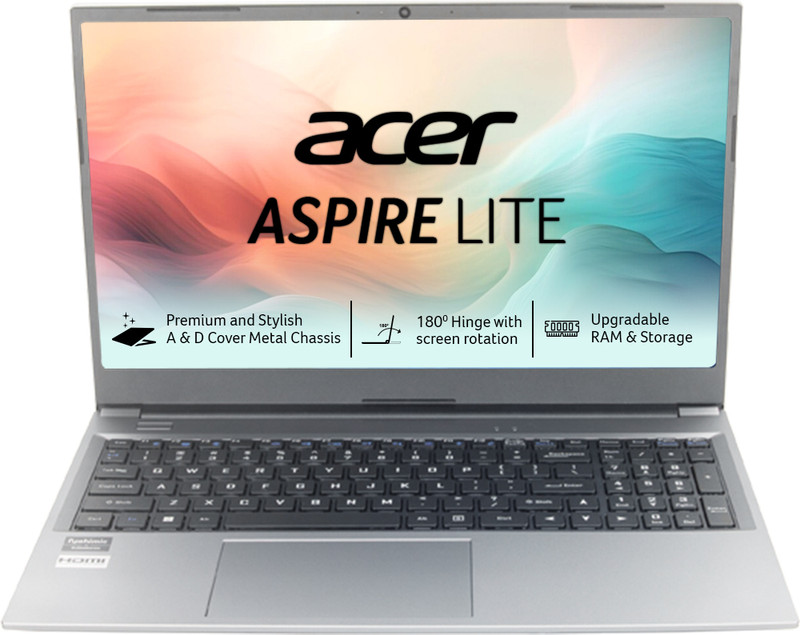 Acer Aspire Lite AMD Ryzen 3 Quad Core 7330U - (16 GB/512 GB SSD/Windows 11 Home) AL15-41 Thin and Light Laptop(15.6 Inch, Steel Grey, 1.59 Kg)